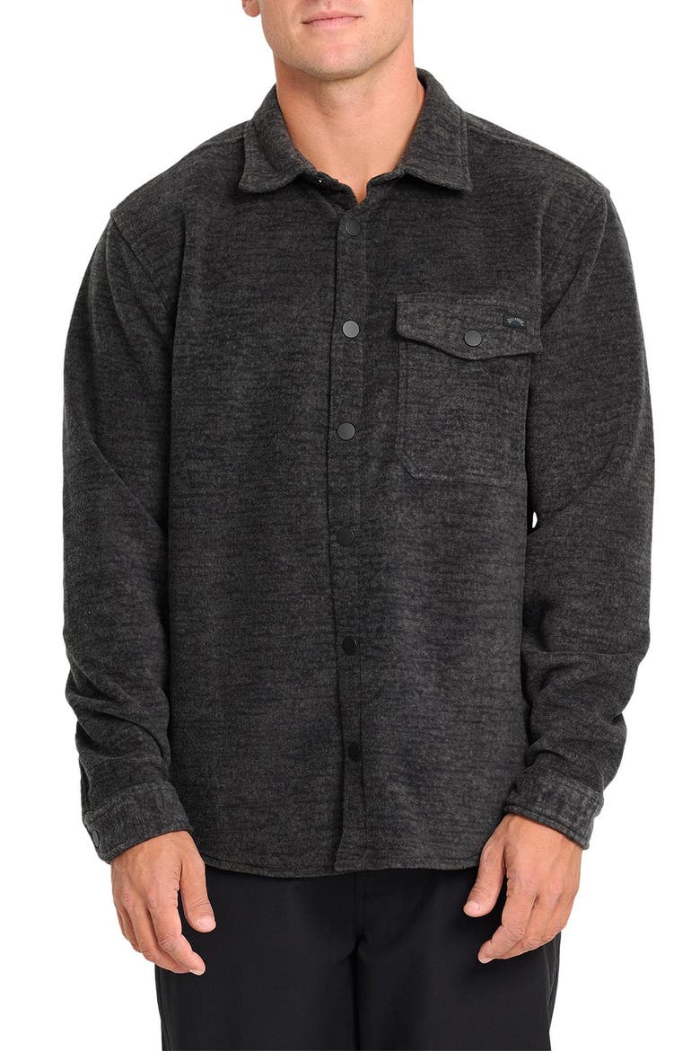 Furnace Flannel Button-Up Shirt, Main, color, BLACK