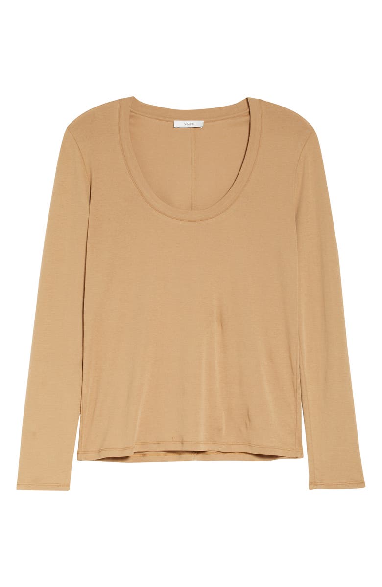 Vince Scoop Neck Pima Cotton Top, Alternate, color, 