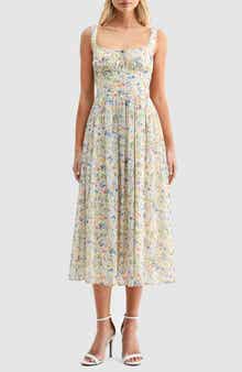 Lush Floral Fit & Flare Midi Sundress
