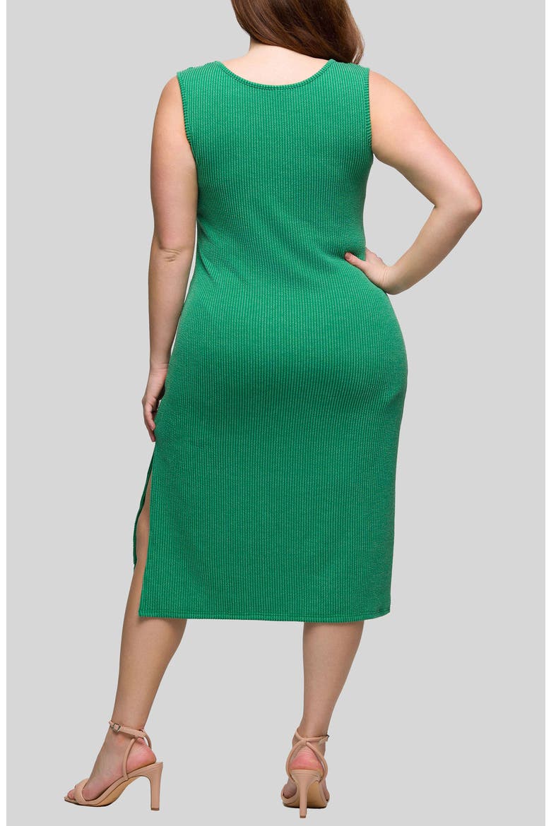 Sleeveless Rib Midi Dress, Alternate, color, GREEN
