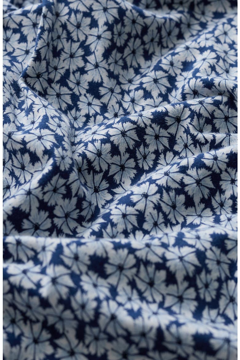 Pier View Floral Print Flare Stretch Organic Cotton Dress, Alternate, color, CORNFLOWERS DARK VOYAGE