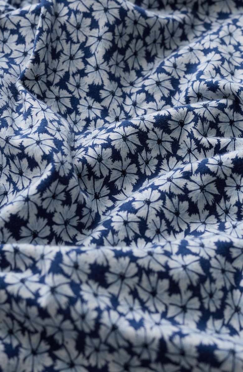 Seasalt Cornwall Pier View Floral Print Flare Stretch Organic Cotton Dress, Alternate, color, Cornflowers Dark Voyage