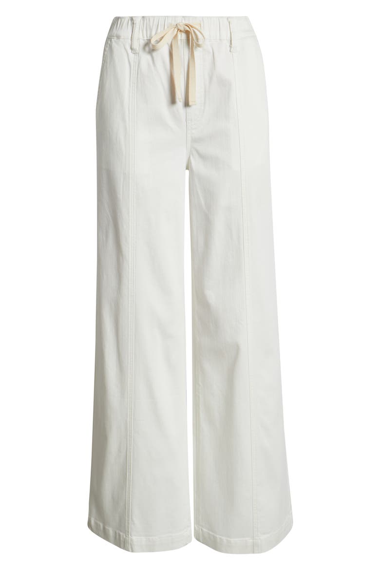 High Waist Wide Leg Drawstring Jeans, Alternate, color, WHITE