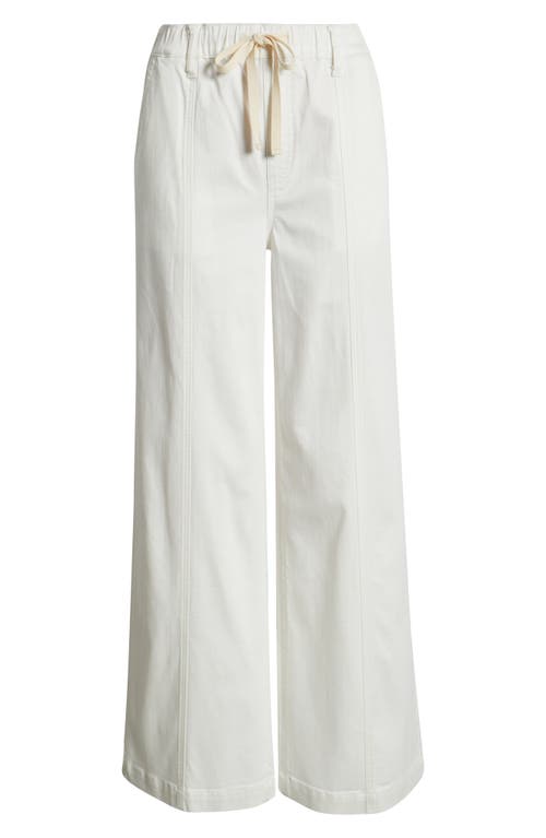 1822 Denim High Waist Wide Leg Drawstring Jeans In White