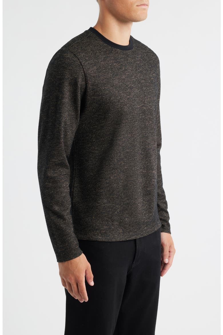 Emmanuel Long Sleeve Cotton & Wool Crewneck T-Shirt, Alternate, color, BROWN