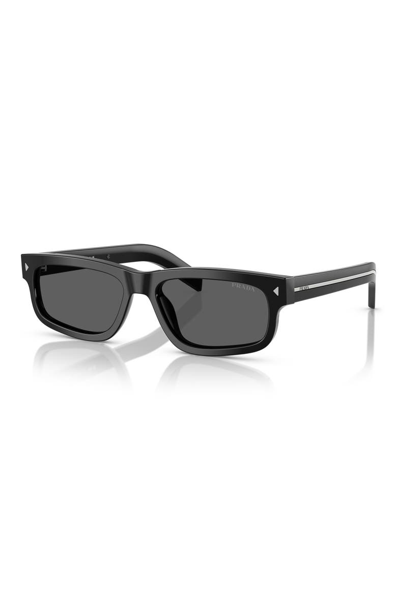 57mm Rectangular Sunglasses, Alternate, color, DARK GREY
