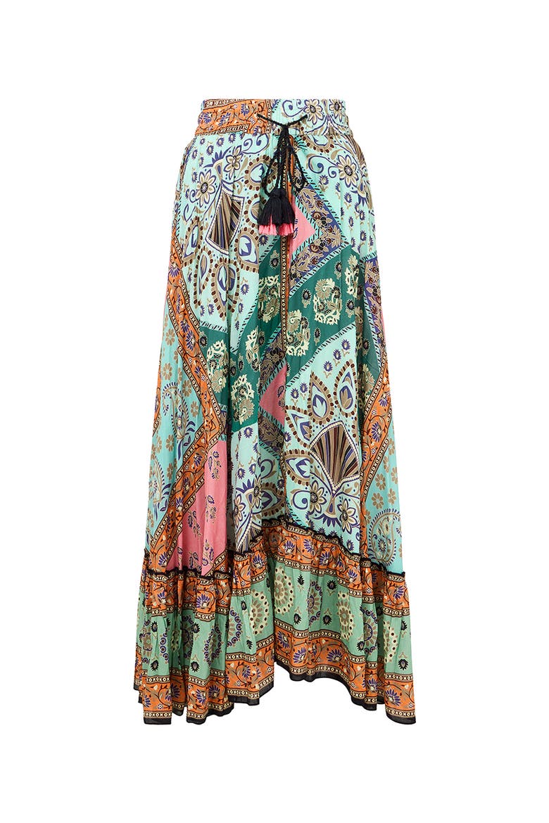 Flounce Tassel Maxi Skirt, Alternate, color, MULTI PATCHWORK