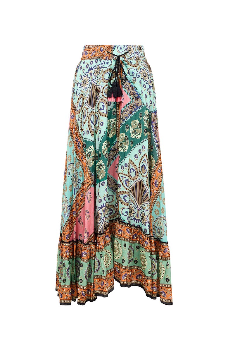 Joe Browns Flounce Tassel Maxi Skirt, Alternate, color, Multi Patchwork