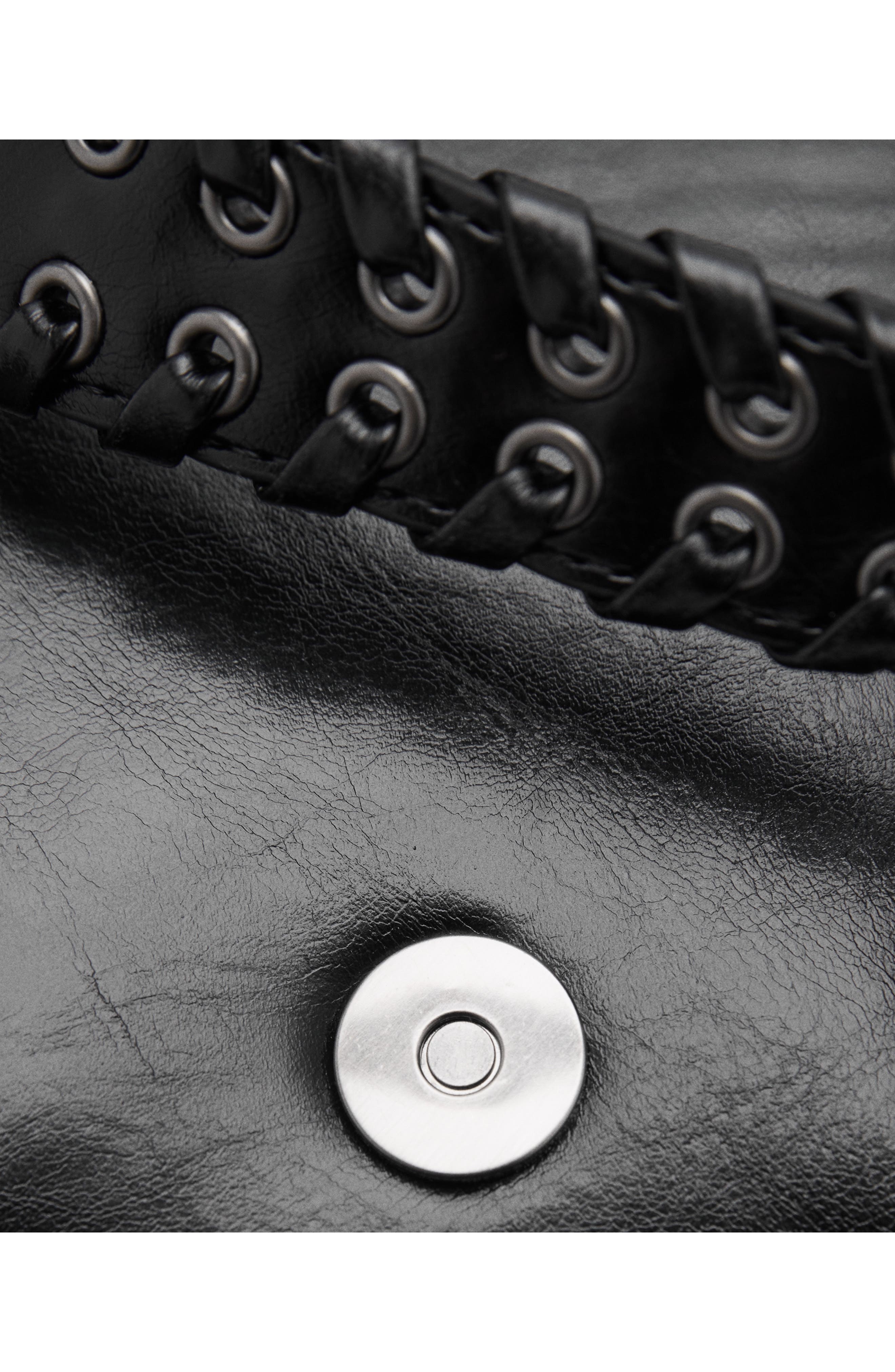 MANGO Buckle Detail Faux Leather Shoulder Bag, Alternate, color, 