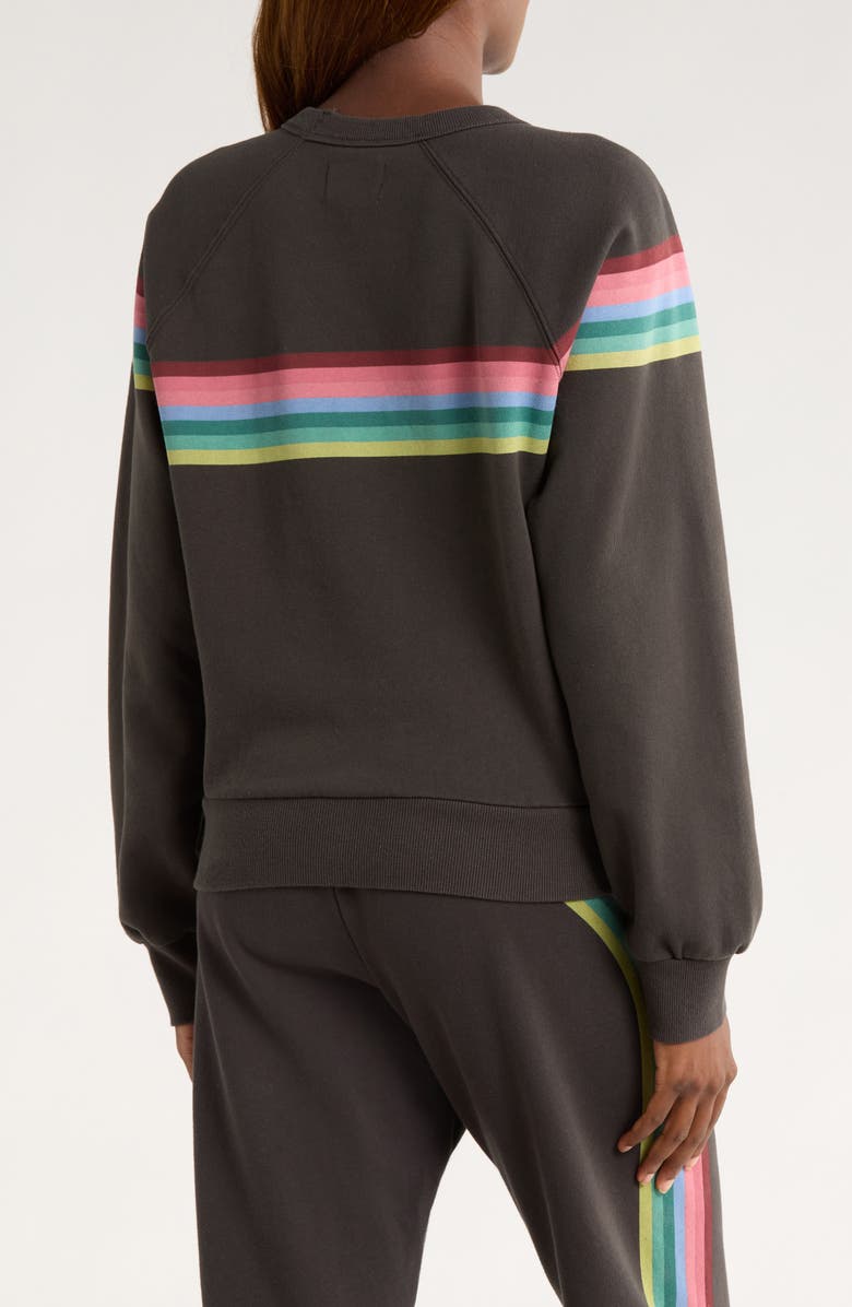 Marine Layer Cloud 9 Stripe Cotton Blend Sweatshirt, Alternate, color, Faded Black