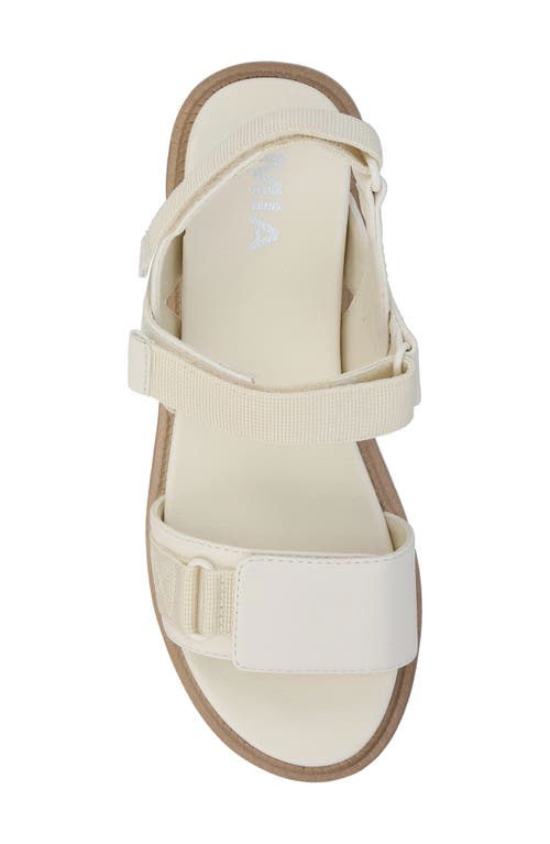 Mia Jovie Womens Faux Eather Platform Ankle Strap In Bone