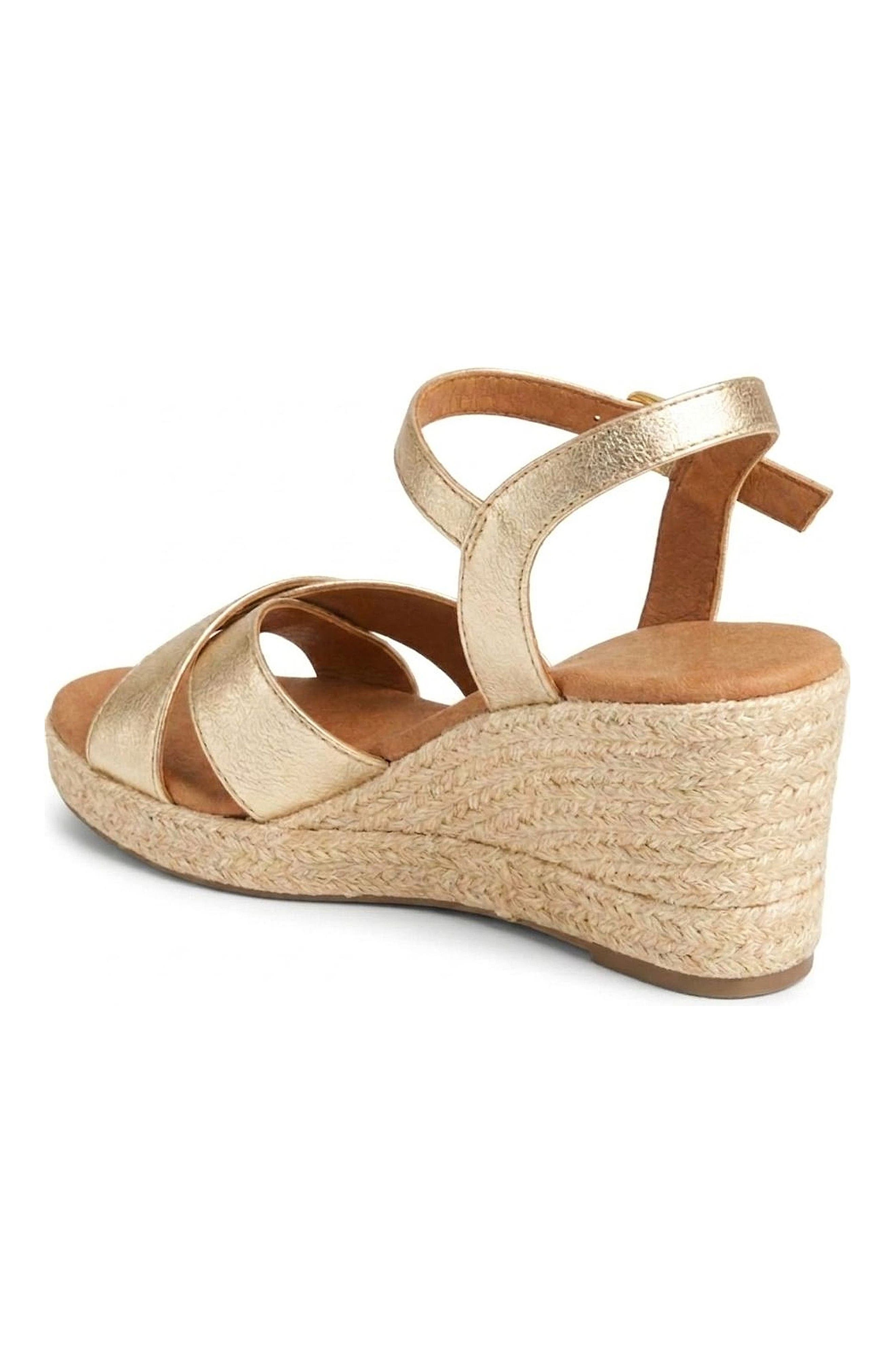 Jimena Double Band Espadrille Sandal, Alternate, color, Gold