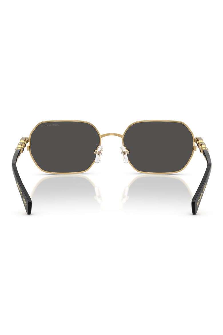 57mm Irregular Sunglasses, Alternate, color, GOLD / DARK GREY