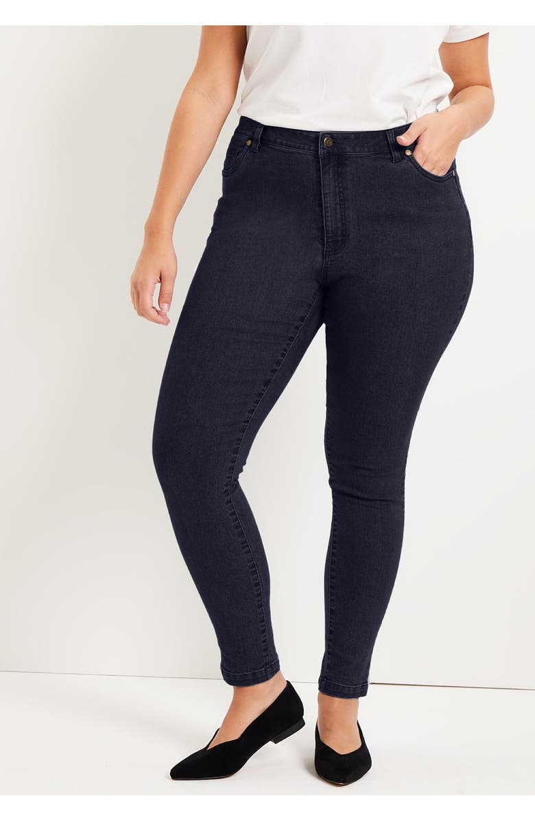 June + Vie Curvie Fit Skinny Jeans, Alternate, color, Dark Blue