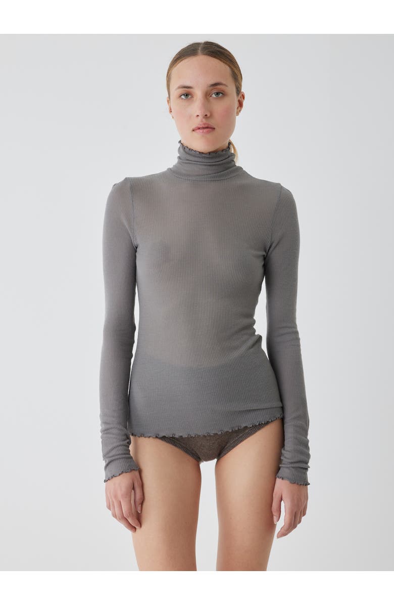 Majestic Filatures Micro Modal Baby Rib Cashmere Long Sleeve Turtleneck, Main, color, 