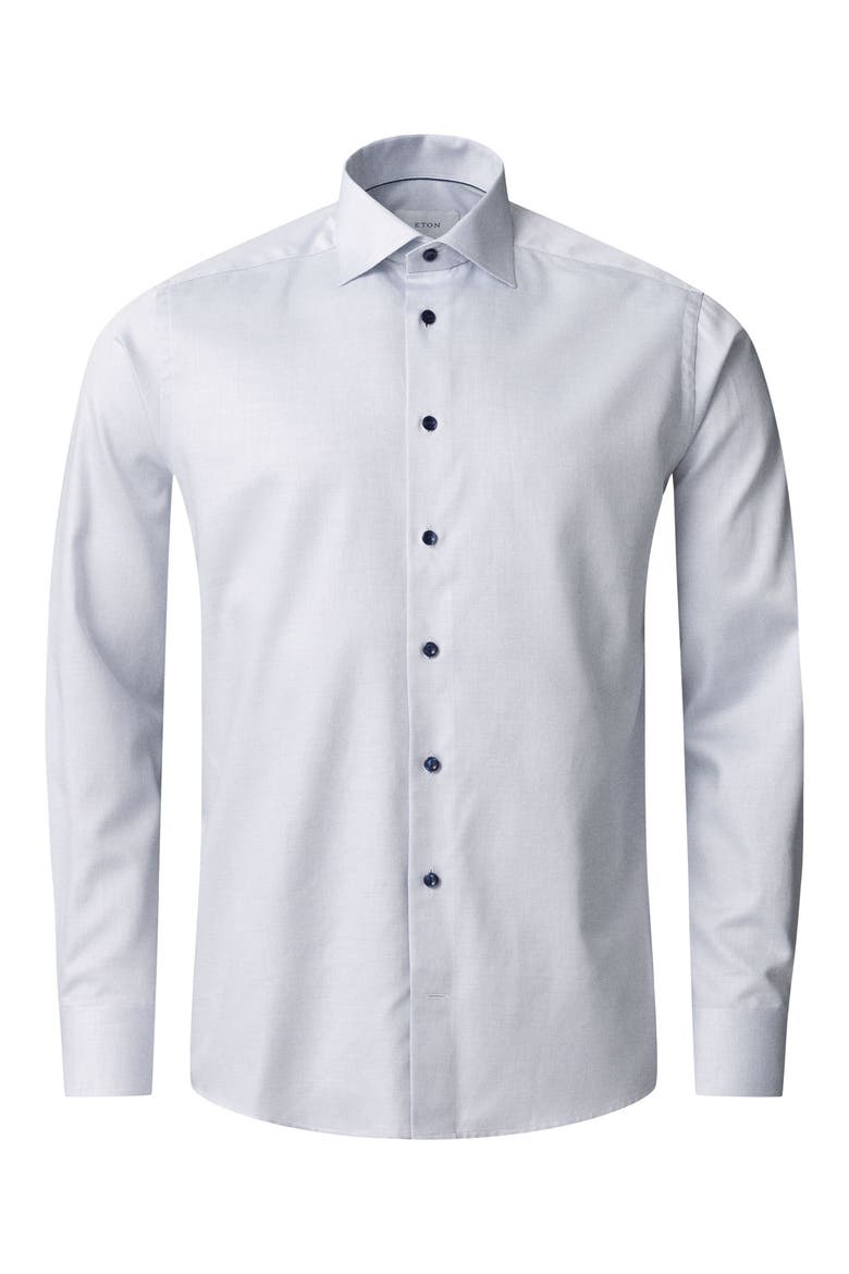 Contemporary Fit Solid Cotton Dress Shirt, Alternate, color, DARK PURPLE