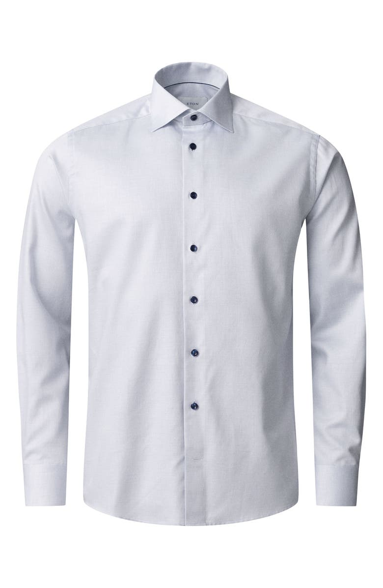 Eton Contemporary Fit Solid Cotton Dress Shirt, Alternate, color, Dark Purple