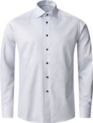 Eton Contemporary Fit Solid Cotton Dress Shirt