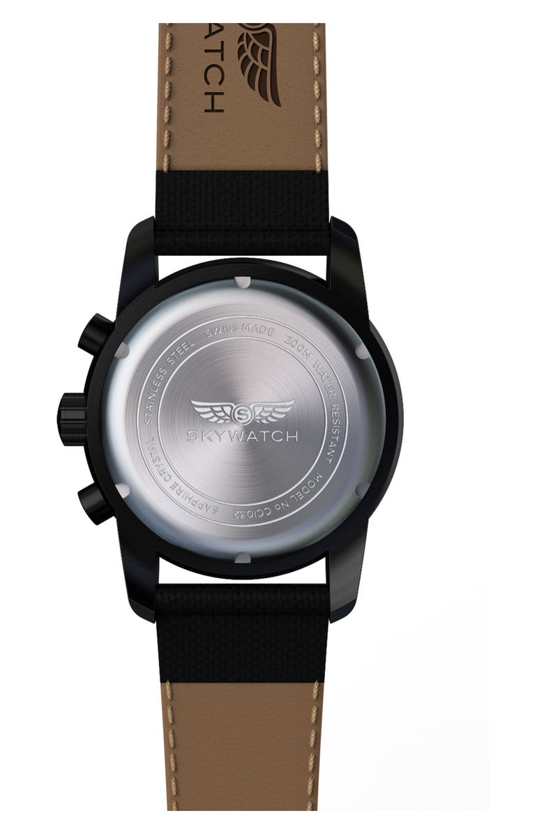 SKYWATCH Classic Chronograph Woven Strap Watch, 46mm, Alternate, color,