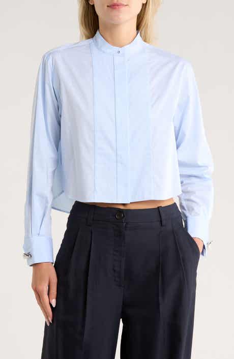 A.L.C. Kat Crop Button-Up Shirt