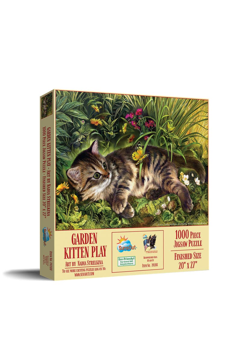 Sunsout Garden Kitten Play 1000 piece Jigsaw Puzzle for Adults, Main, color, Multicolor