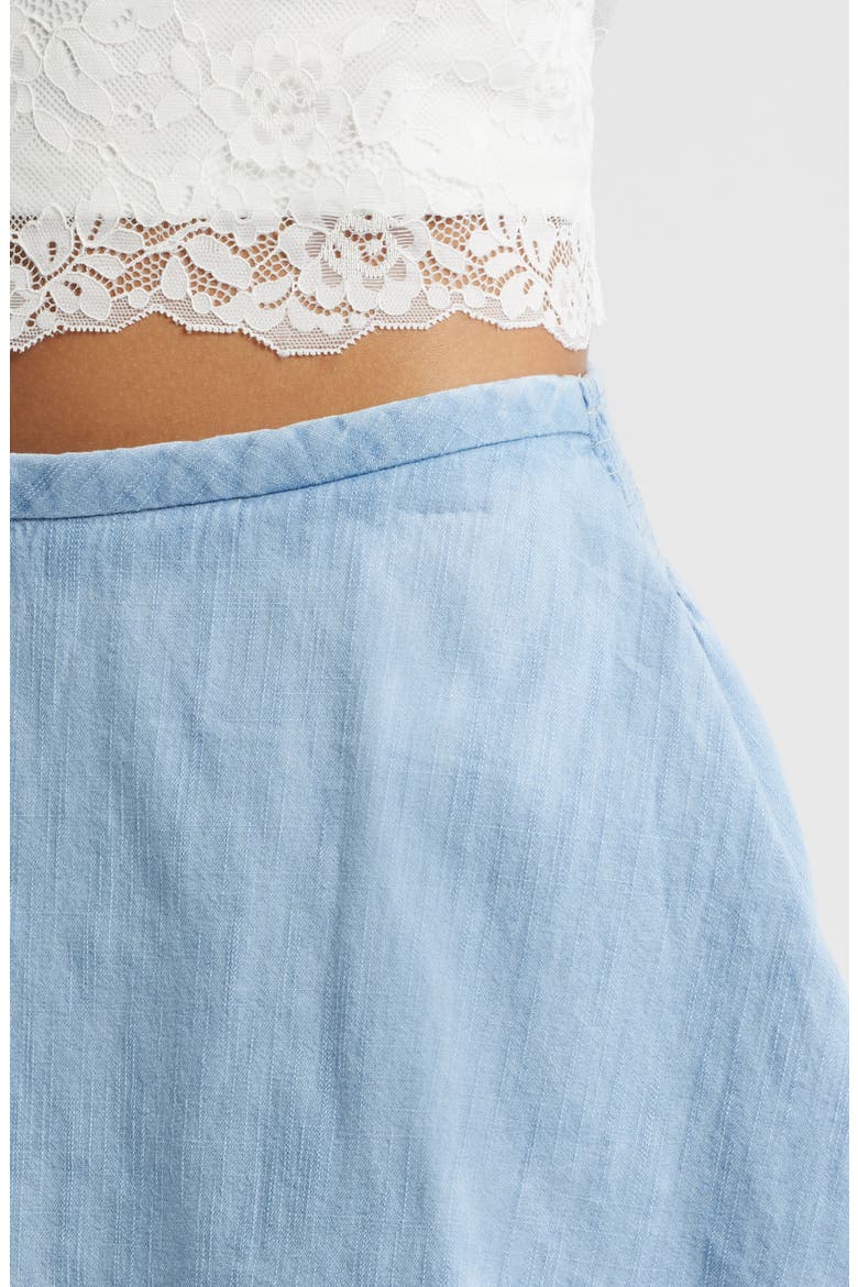 Paradise Found Denim Skort, Alternate, color, CAPRI BLUE