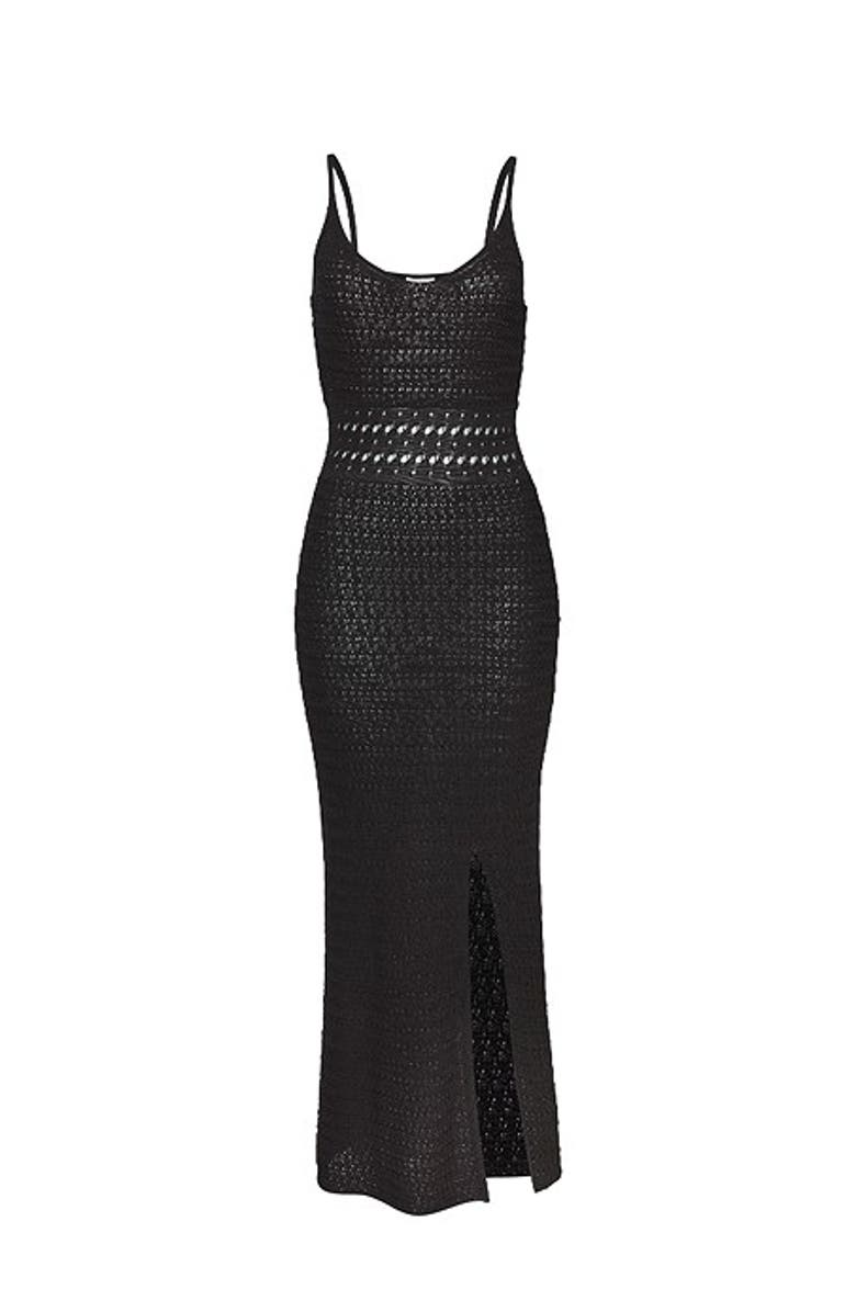 LASCANA Women's Crochet Maxi Dress Cover Up, Alternate, color, Black