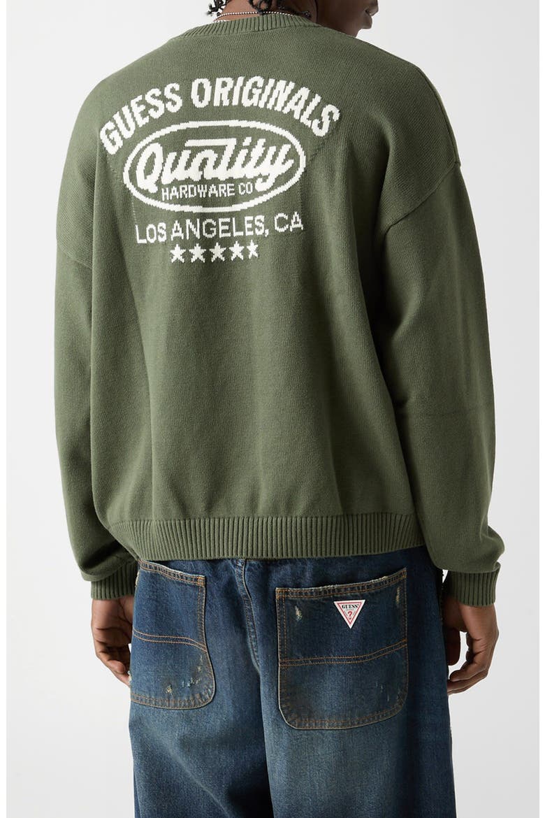 Go Crewneck Jacquard Sweater, Alternate, color, GREEN