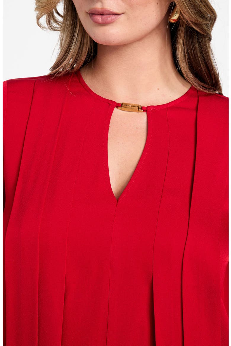 Anita Keyhole Pleated Top, Alternate, color, SAMBA RED VIBES