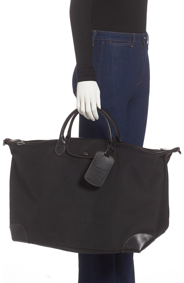 Longchamp Large Boxford Canvas & Leather Travel Bag, Alternate, color,