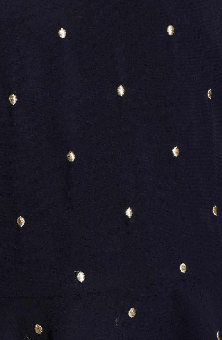 Halogen<sup>®</sup> Ruffle Hem Metallic Dot Blouse, Alternate, color,