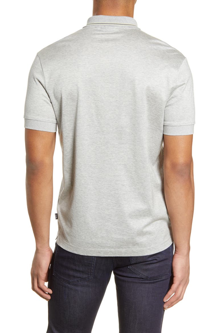 Paras Heathered Cotton Polo Shirt, Alternate, color, GREY