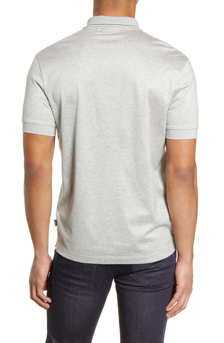 BOSS Paras Heathered Cotton Polo Shirt, Alternate, color,