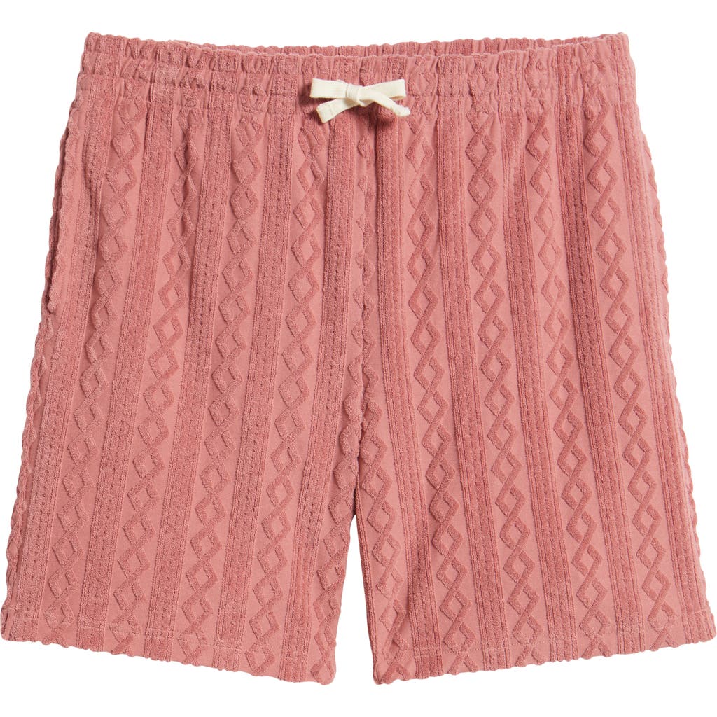 Rails Nova Textured 11.5 Drawstring Shorts In Faded Red