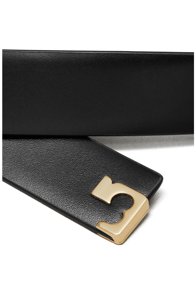Gigi Leather Belt, Alternate, color, BLACK / GOLD