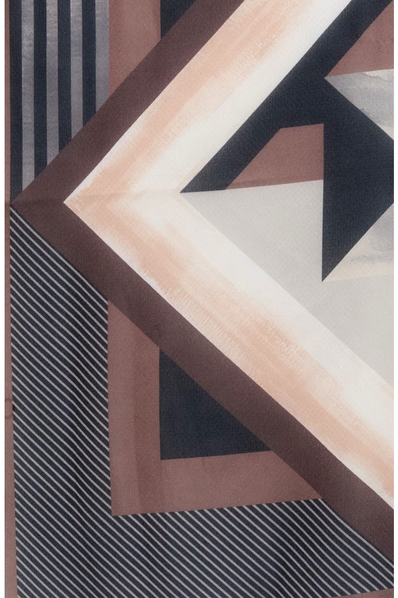 Geo Line Square Scarf, Alternate, color, BLACK/ CHOCOLATE