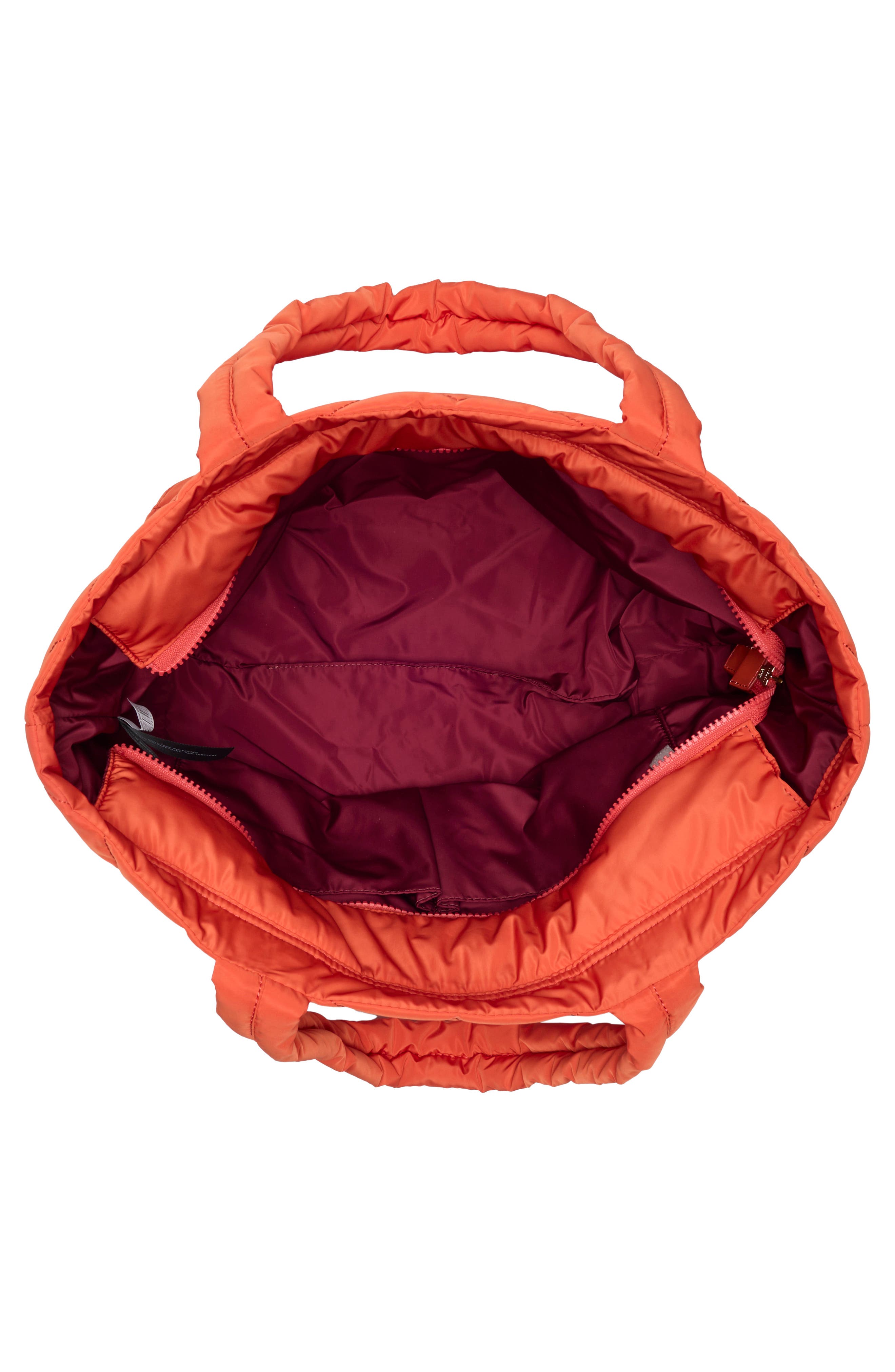 Medium Quilted Nylon Tote, Alternate, color, SUNSET