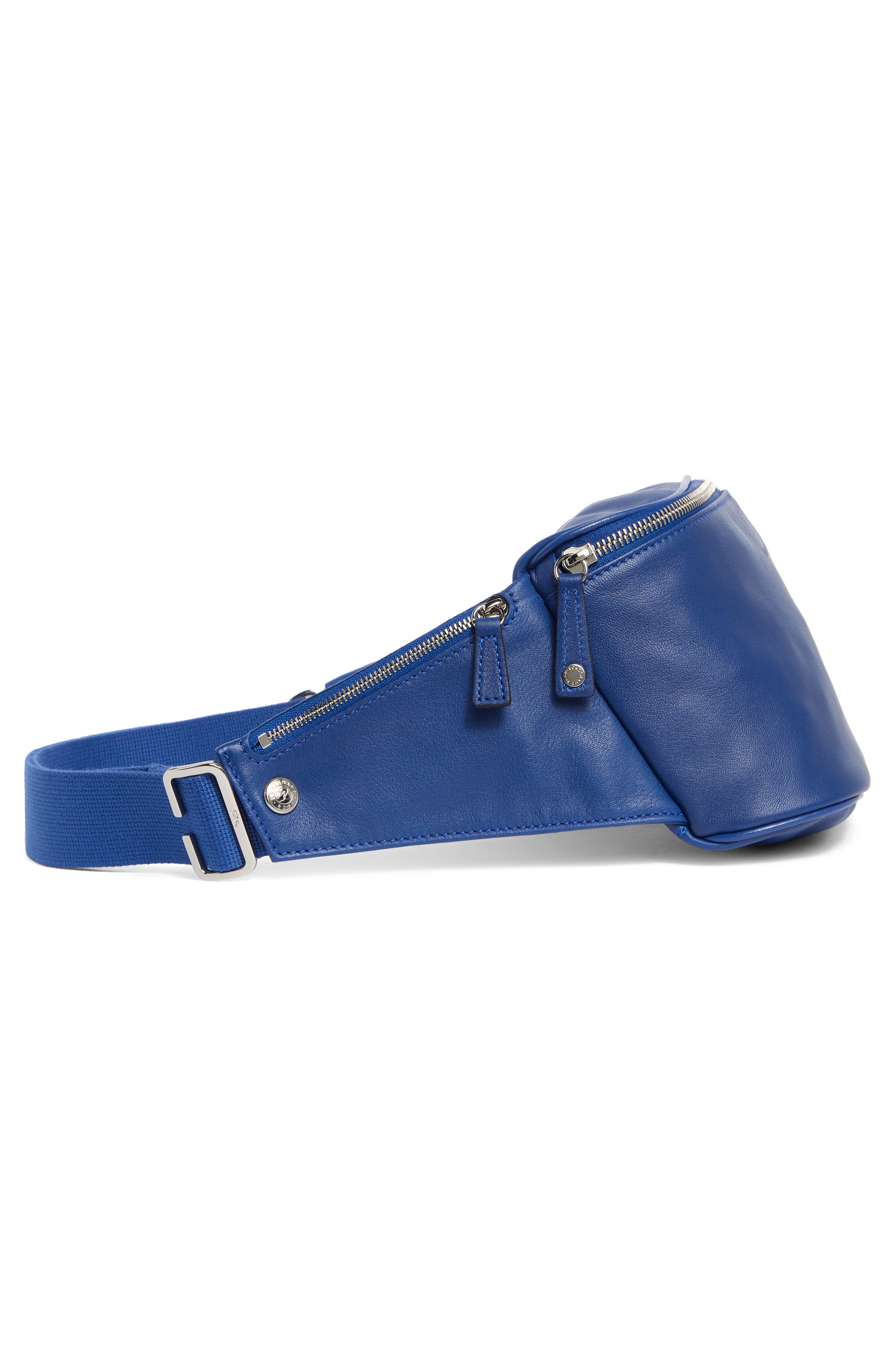 Longchamp Parisis Leather Belt Bag, Alternate, color, Blue