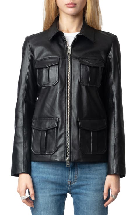 Zadig & Voltaire Lean Biker Leather Motorcycle Jacket Unisex