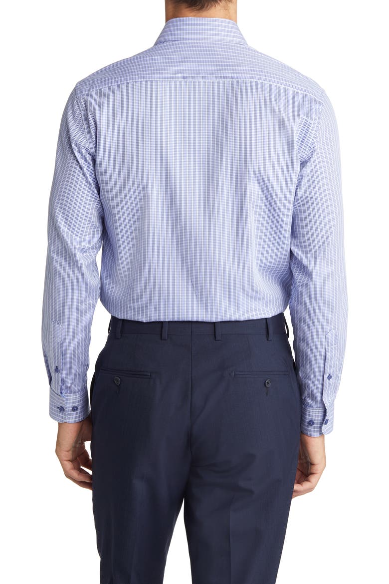 Trim Fit Stripe Dress Shirt, Alternate, color, NAVY