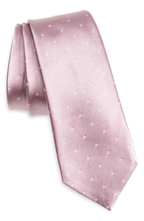 Polka Dot Mulberry Silk Satin Tie