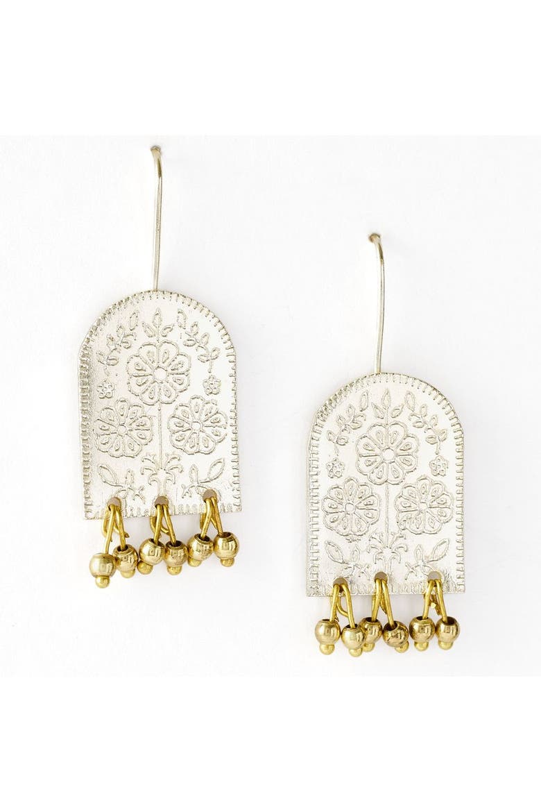 Haveli Etched Statement Earring, Main, color, Bronze