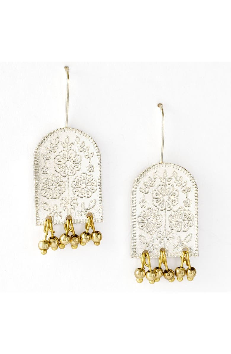 Matr Boomie Haveli Etched Statement Earring, Main, color, Bronze