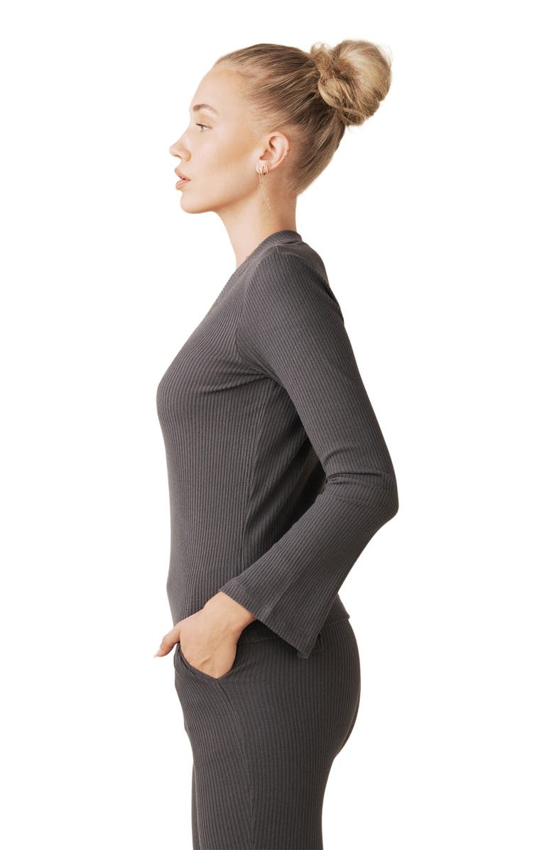 Losano Grace Top, Alternate, color, Charcoal