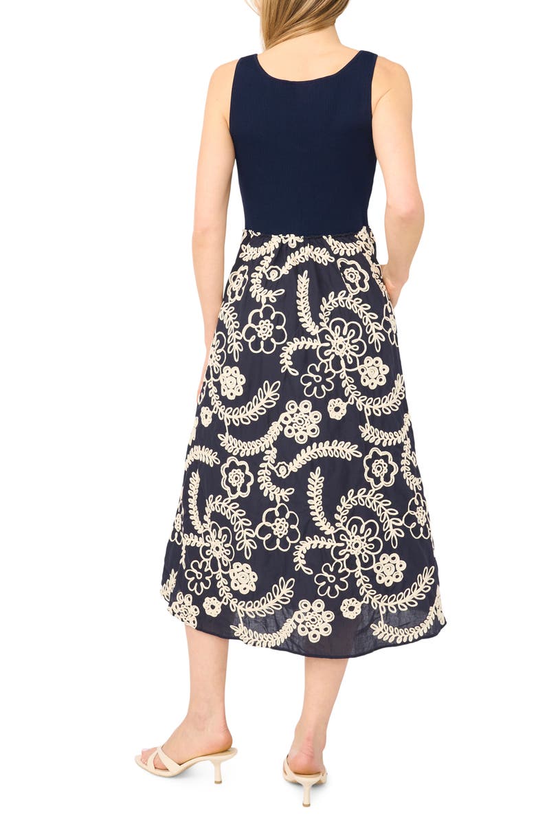 Ted Baker Nicole Embroidered Detail Midi Dress, Alternate, color, Classic Navy