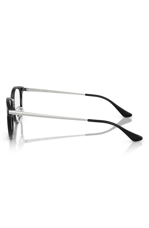 Ray Ban Ray-ban 51mm Square Optical Glasses In Shiny Black