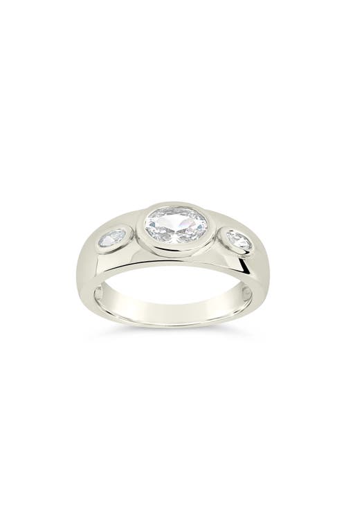 Sterling Forever Soren Oval Cubic Zirconia Statement Ring In Silver