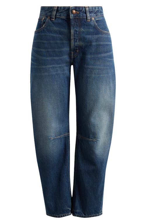 Madewell The Darted Barrel Leg Jeans In Blue