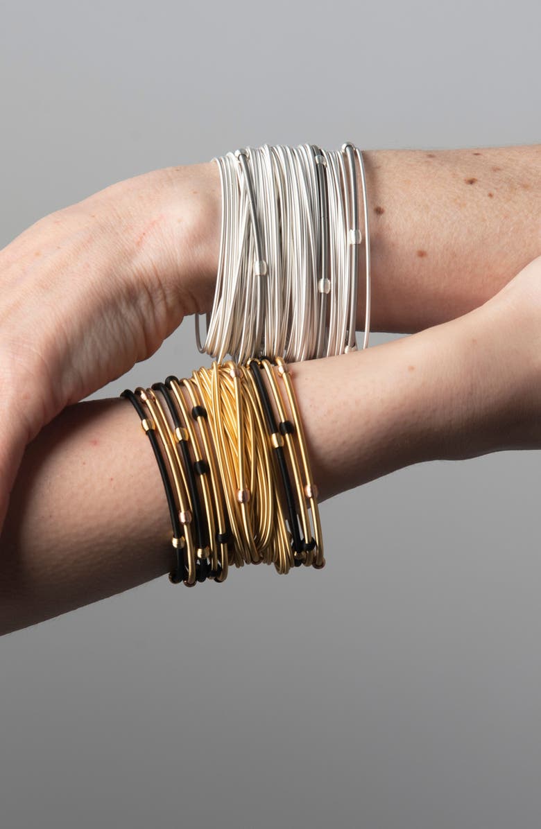 Emerson & Oliver Gold Beaded Dia Bracelets, Alternate, color, Gold/Black