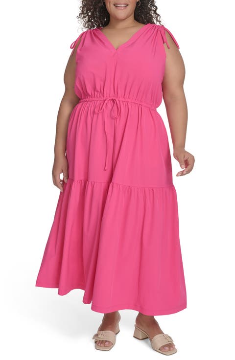 Commuter Sleeveless Tiered Midi Dress (Plus)